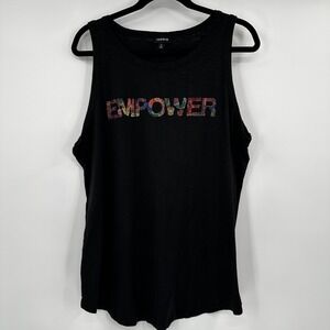 Torrid Womens Black Empower Graphic Tank Top Plus Size 2 Scoop Neck Sleeveless